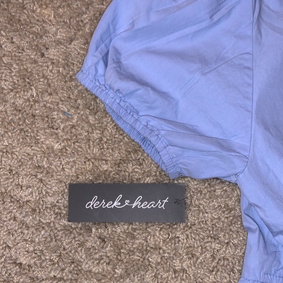 NWT Women’s Baby Blue Bows Puff Sleeve Mini Cotton Dress Size Medium - Picture 10 of 10